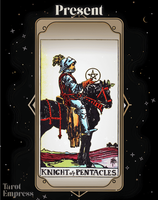 Knight of Pentacles Present: Upright & Reversed Meaning [Explained]