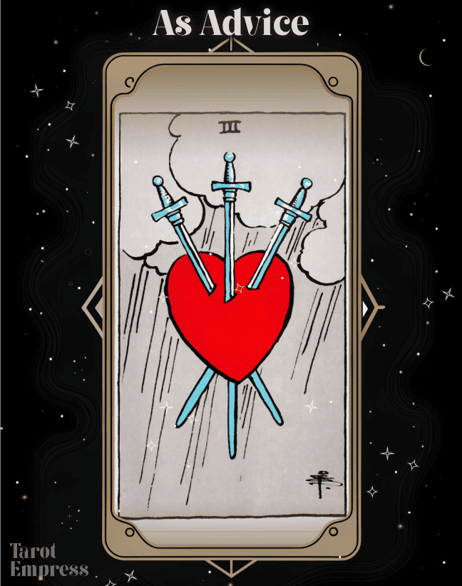 three of swords as advice love